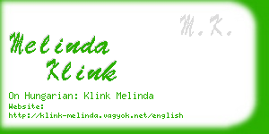 melinda klink business card